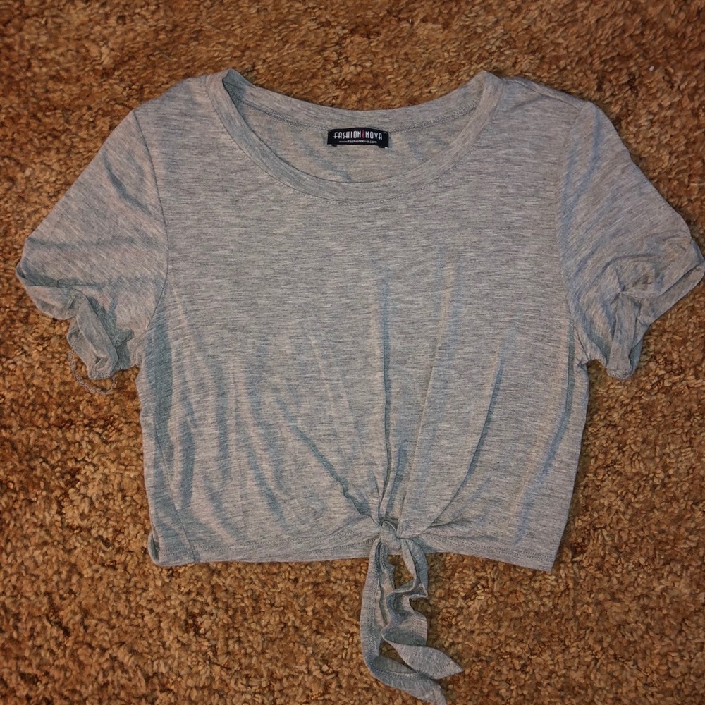 Gray Crop Top